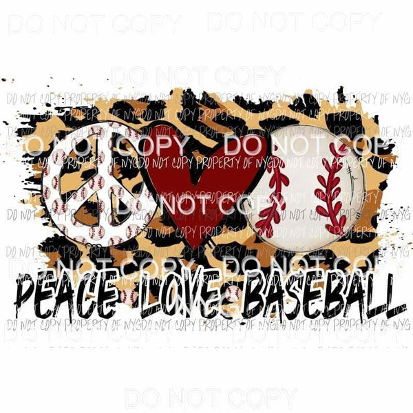 Peace Love Baseball #2 Sublimation transfers Heat Transfer