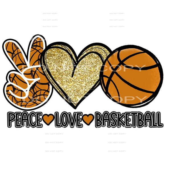 peace love basketball #6252 Sublimation transfers - Heat 