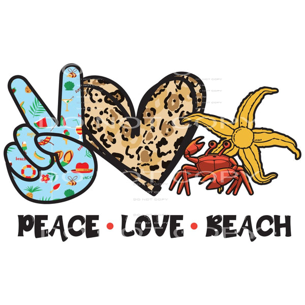 Peace Love Beach #4526 Sublimation transfers - Heat Transfer