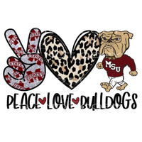 peace love bulldogs #6000 Sublimation transfers - Heat 
