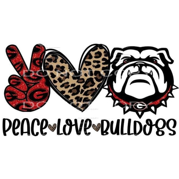 peace love bulldogs #6016 Sublimation transfers - Heat