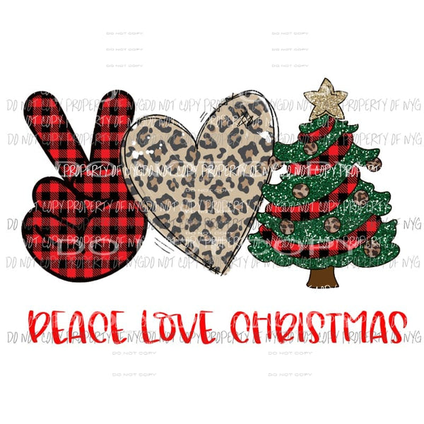 Peace Love Christmas # 2 Sublimation transfers Heat Transfer