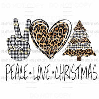 Peace Love Christmas 4 Sublimation transfers Heat Transfer