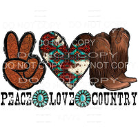Peace Love Country Sublimation transfers - Heat Transfer