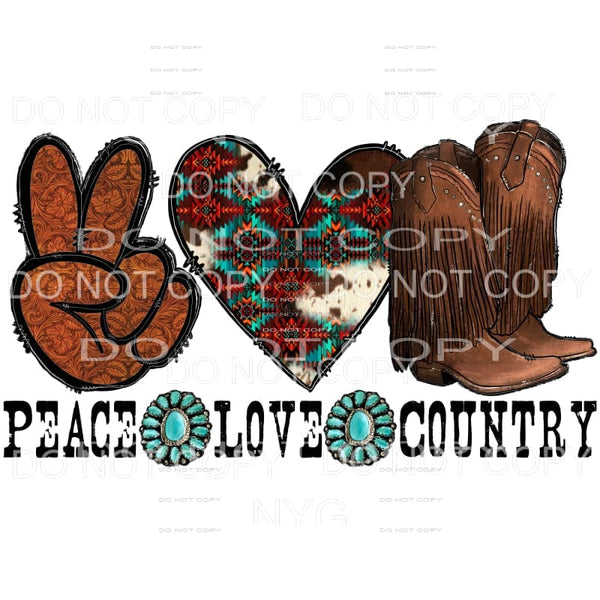 Peace Love Country Sublimation transfers - Heat Transfer