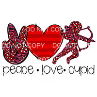 Peace Love Cupid Red Leopard Stripes #2248 Sublimation 