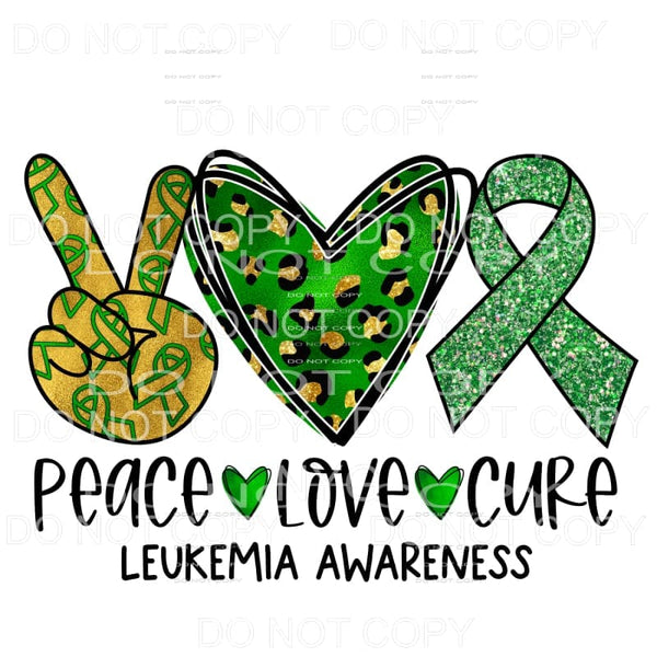 Peace Love Cure Leukemia Awareness Leopard Sublimation 