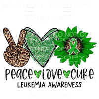 Peace Love Cure Leukemia Awareness Sunflower Sublimation 