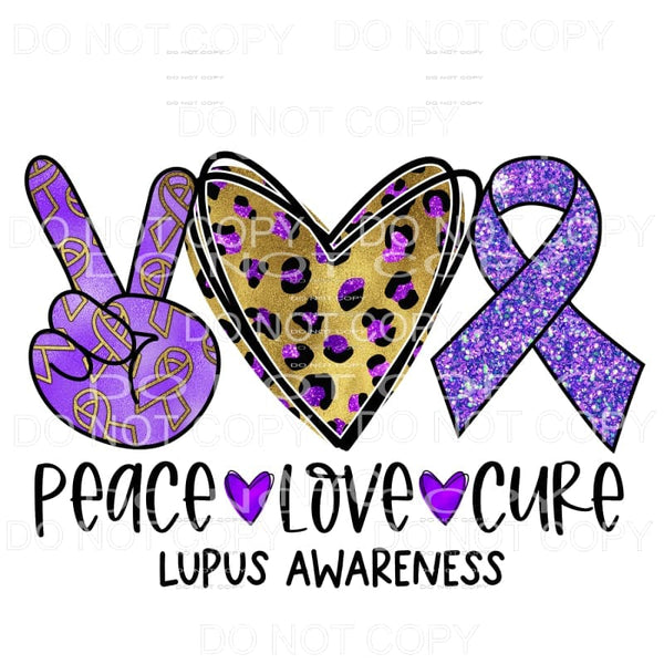 Peace Love Cure Lupus Awareness Leopard Sublimation 