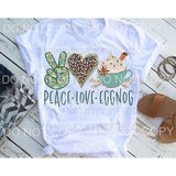 Peace Love Eggnog Gold Glitter Leopard #109 Sublimation 