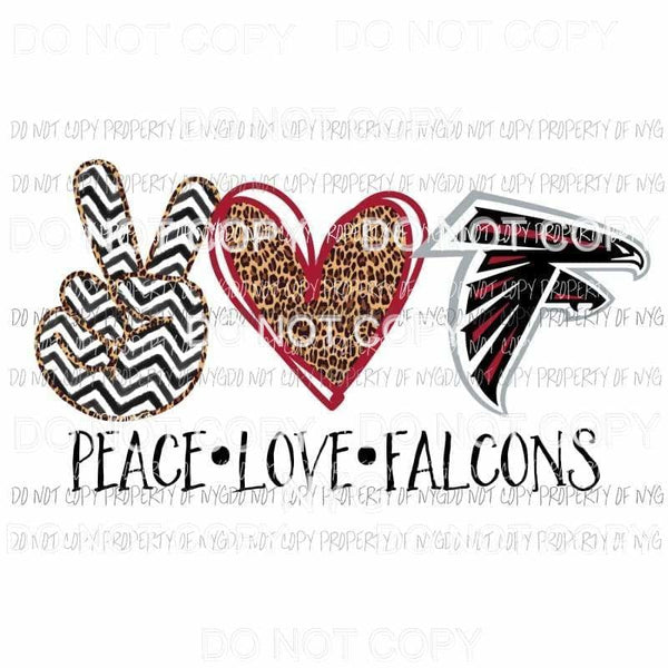 Peace Love Falcons Atlanta Indianapolis Sublimation transfers Heat Transfer
