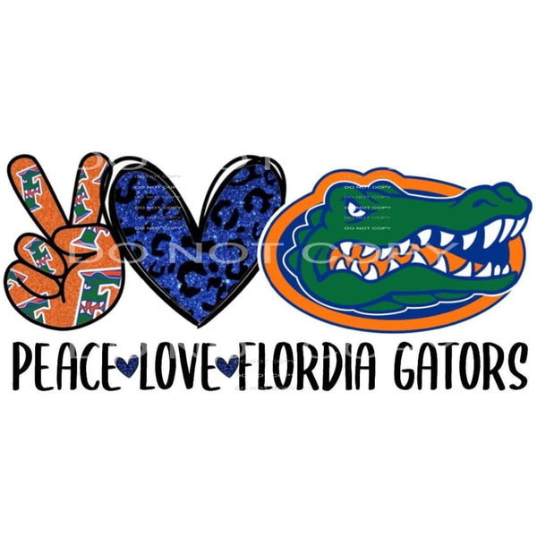 peace love Florida gators #6015 Sublimation transfers - Heat