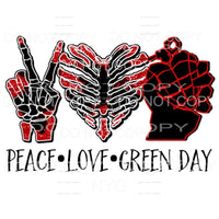 Peace Love Green Day Sublimation transfers - Heat Transfer