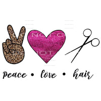 peace love hair #6005 Sublimation transfers - Heat Transfer