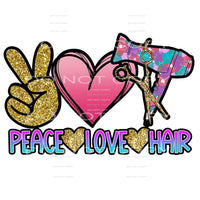 peace love hair #6262 Sublimation transfers - Heat Transfer