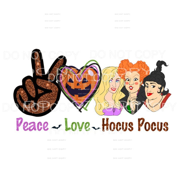 Peace Love Hocus Pocus Halloween #2 Sublimation transfers - 