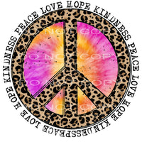 peace love hope kindness #6642 Sublimation transfers - Heat 