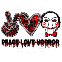 Peace Love Horror #5 Billy The Puppet Sublimation transfers 