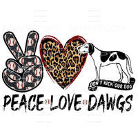 Peace Love Houn Dawgs Baseball #2 Sublimation transfers - 