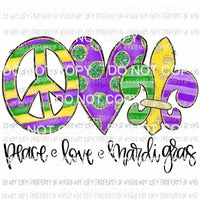 peace love mardi gras Sublimation transfers Heat Transfer