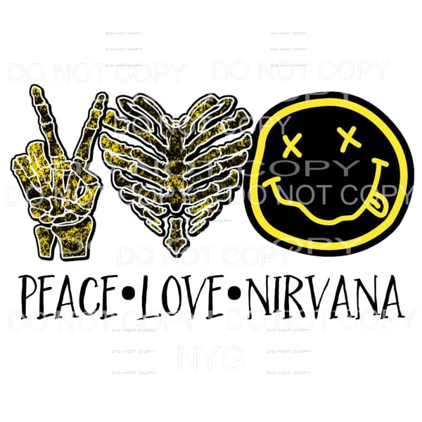 Peace Love Nirvana Sublimation transfers - Heat Transfer