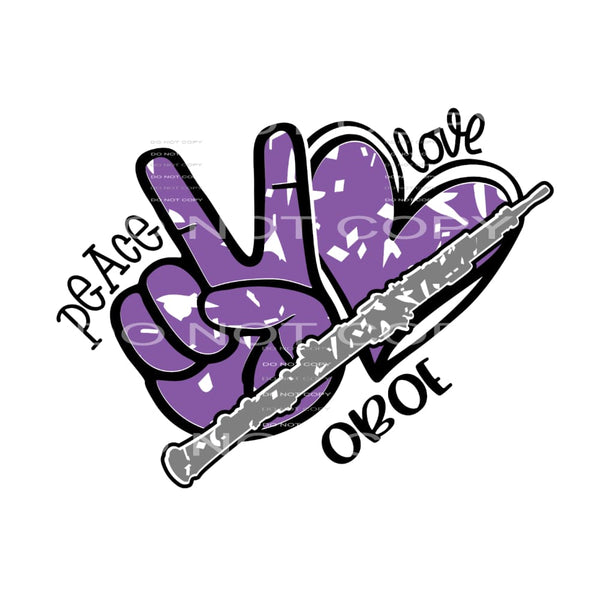 Peace Love Oboe Sublimation transfers - Heat Transfer