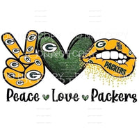 Peace Love Packers Green Bay Football Green Gold #1743 