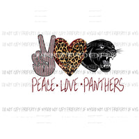 Peace Love Panthers Black Maroon Sublimation transfers Heat Transfer