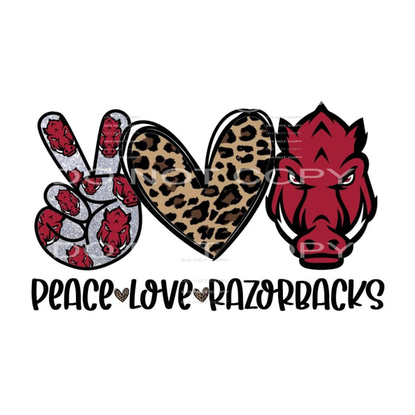 peace love razorbacks #6002 Sublimation transfers - Heat 