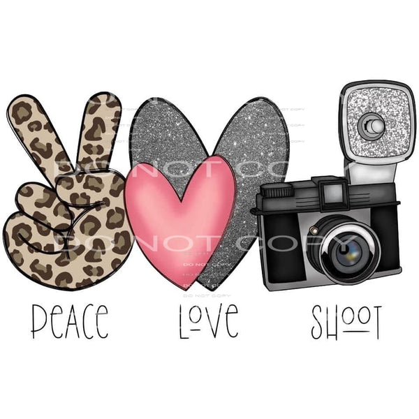 peace love shoot #6021 Sublimation transfers - Heat Transfer