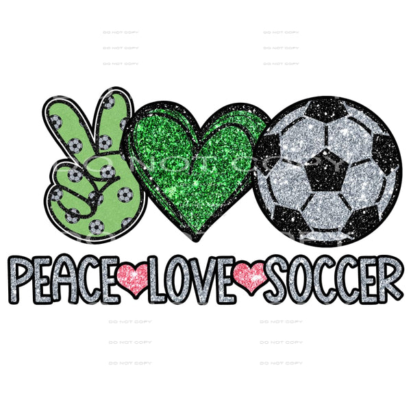 peace love soccer #6276 Sublimation transfers - Heat 