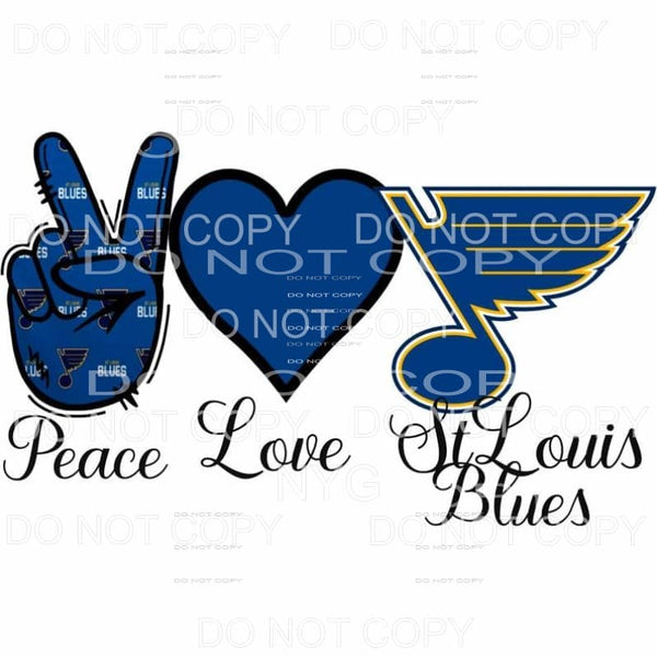 Peace Love St Louis Blues Hockey Missouri Sublimation 