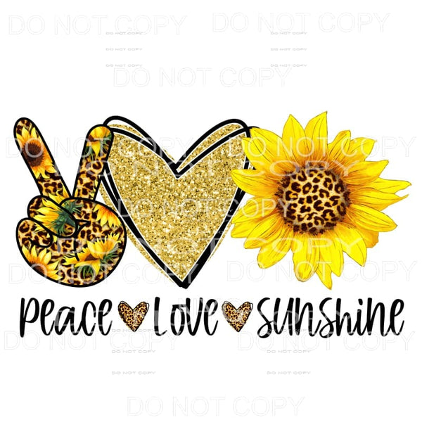 Peace Love Sunshine Leopard Sunflower Sublimation transfers 
