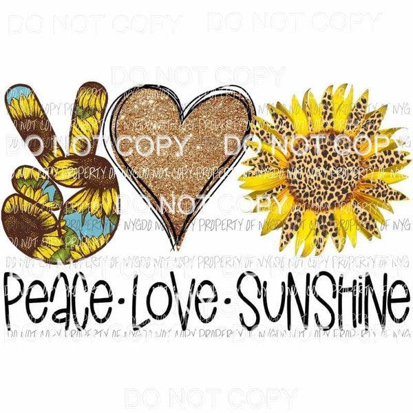Peace Love Sunshine sunflower Sublimation transfers Heat Transfer
