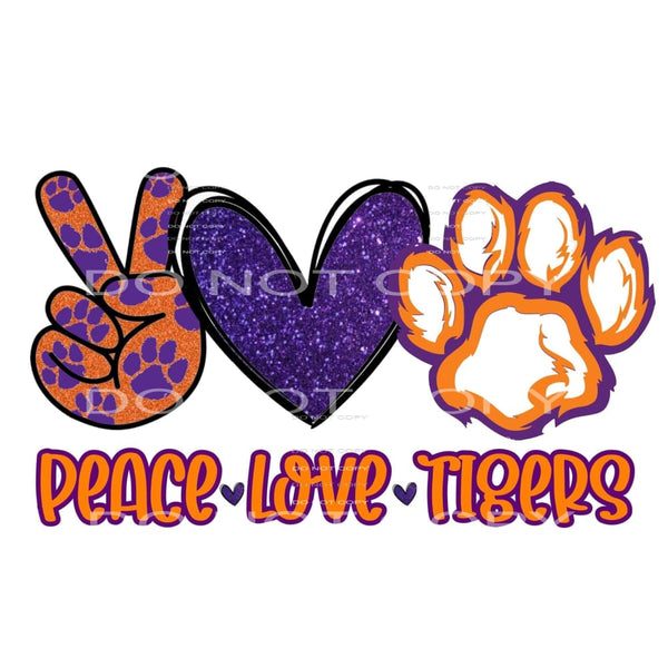 peace love tigers #6001 Sublimation transfers - Heat 