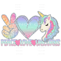 peace love unicorns #6282 Sublimation transfers - Heat 