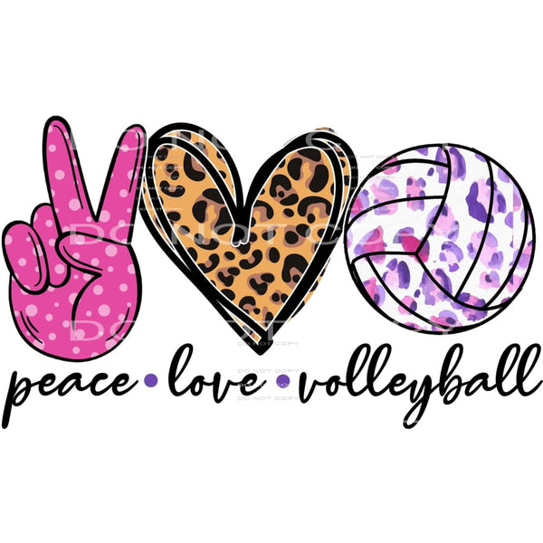 peace love volleyball #5068 Sublimation transfers - Heat