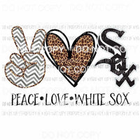 Peace Love White Sox Chicago Sublimation transfers Heat Transfer