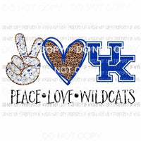 Peace Love Wildcats Kentucky Sublimation transfers Heat Transfer