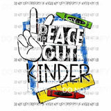Peace Out # 2 Pre k - 6th Grade school you choose Sublimation transfers Heat Transfer
