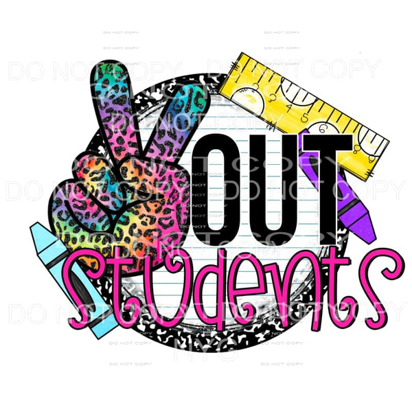 Peace Out Students Leopard School Supplies Teacher 