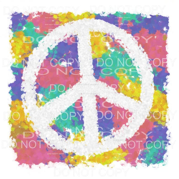 Peace Sign Color Background Sublimation transfers - Heat 