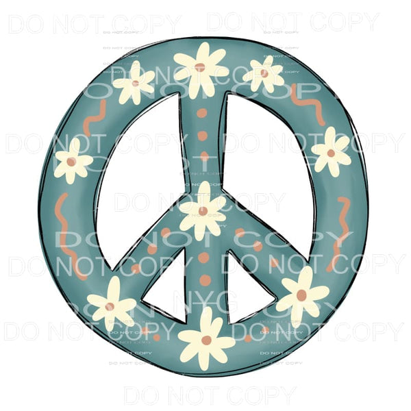 Peace Sign Daisies Sublimation transfers - Heat Transfer