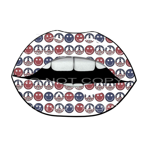 peace smile faces lips # 12082 Sublimation transfers - Heat 
