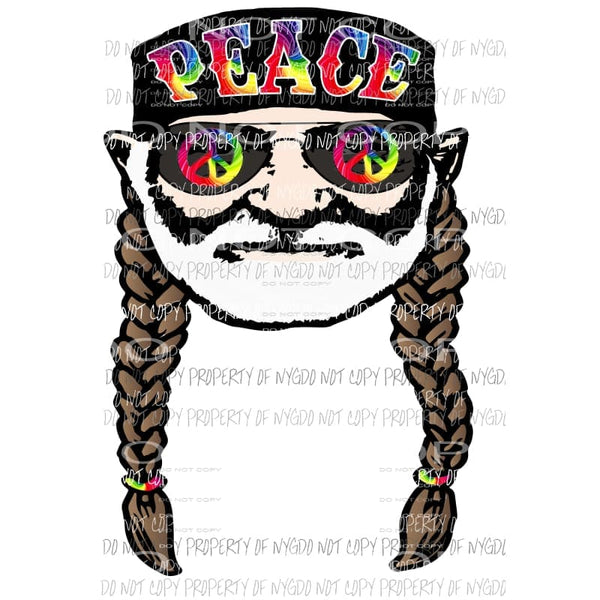 Peace Willie Nelson #1 Sublimation transfers Heat Transfer