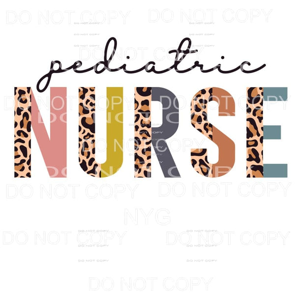 Pediatric Nurse Half Leopard Sublimation transfers - Heat 