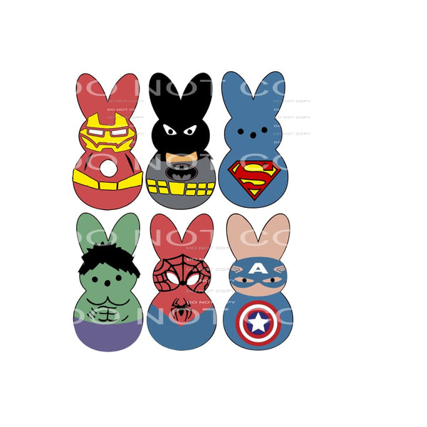 Peeps Super heros # 8085 Sublimation transfers - Heat