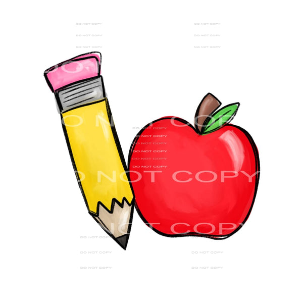pencil apple #7282 Sublimation transfers - Heat Transfer