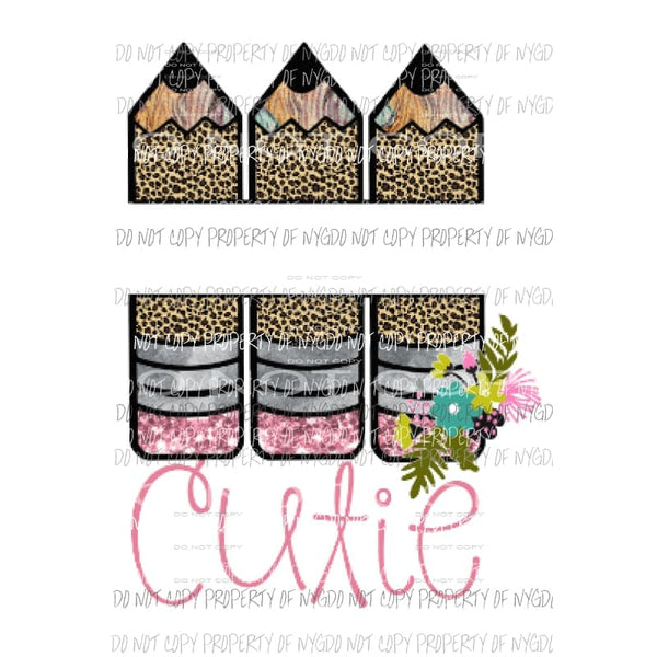 Pencil Cutie Sublimation transfers Heat Transfer