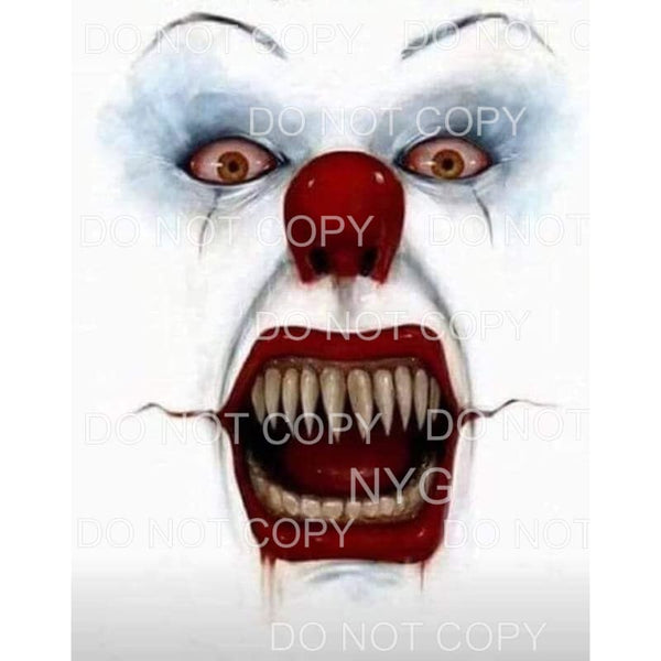 Penny Wise IT Face Horror Movie Sublimation transfers - Heat